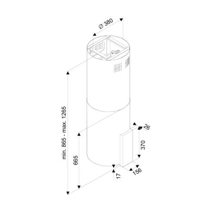 Островная вытяжка Tornado TUBE ISLAND 1200(40) LED 1200 m3/час — изображение 2