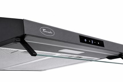 Кухонная вытяжка Tornado Biza 10(60) Touch Free FG BL Invertor, цвет черный, мотор инверторный, управление жестами — изображение 7