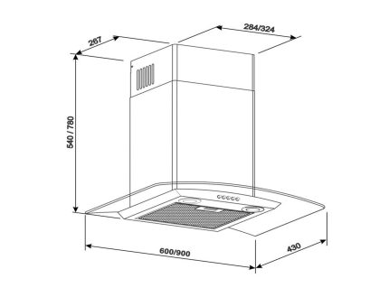 Вытяжка купольная Tornado EVA 1200(60) LED, ширина 60 см — изображение 3