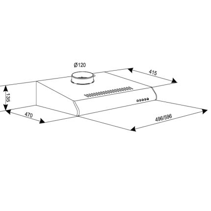Вытяжка плоская классическая Tornado BONA 20(60) BL LED - Image 3