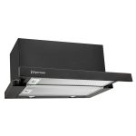 Вытяжка телескопическая MASTERCOOK STORM 1200(50) FG BL LED ширина 50 см, черная, c фасадом из стекла