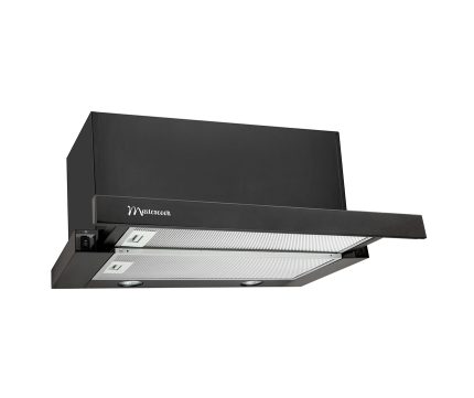 Вытяжка телескопическая MASTERCOOK STORM 1200(50) FG BL LED ширина 50 см, черная, c фасадом из стекла